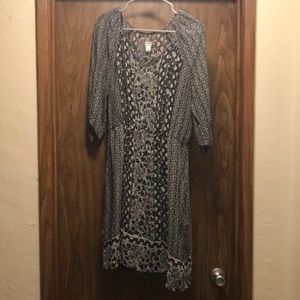 Old Navy Black & White Boho Dress